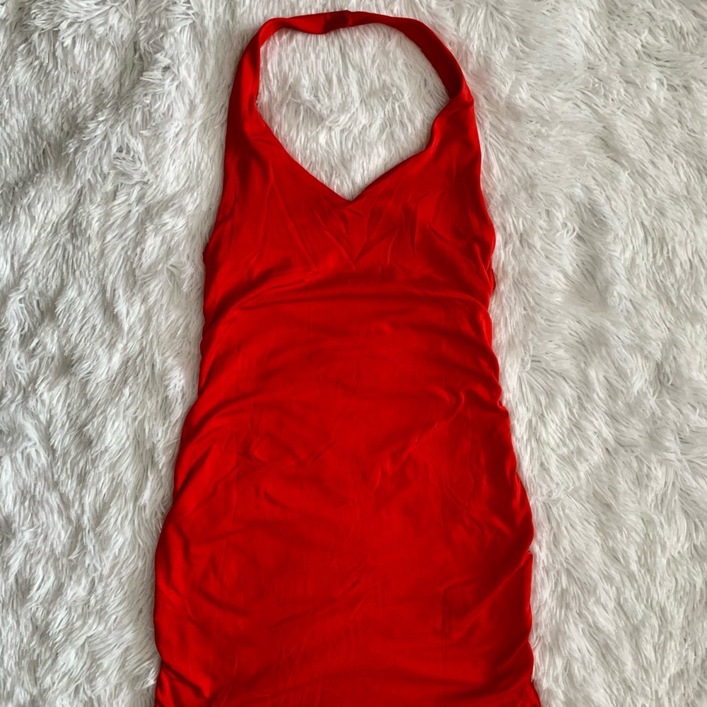 Halter red dress